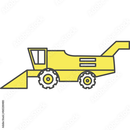 Harvester vector icon isolated. Combine machine