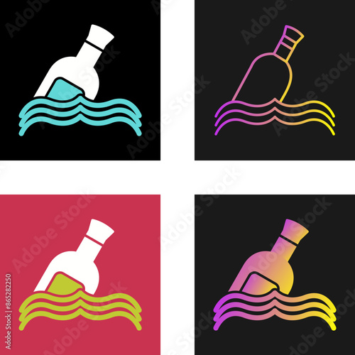 Bottle in Water Vector Icon