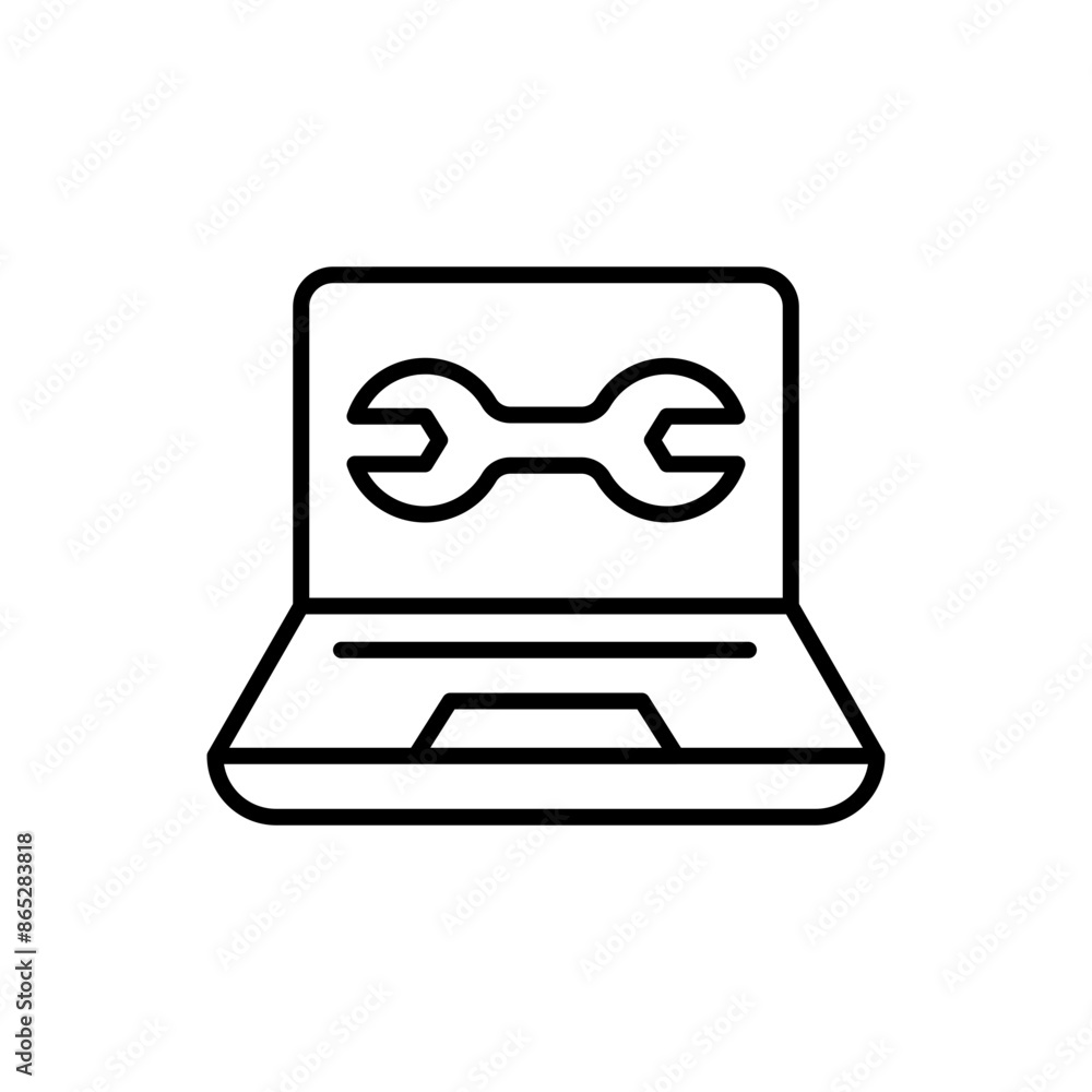 Laptop repair outline icons, minimalist vector illustration ,simple transparent graphic element .Isolated on white background Laptop repair outline icons, minimalist vector illustration ,simple transparent graphic element .Isolated on white background