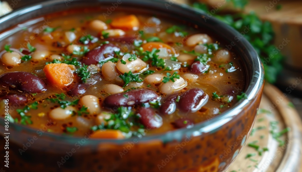 Bean and carrot soup with a rustic touch Bean and carrot soup with a rustic touch