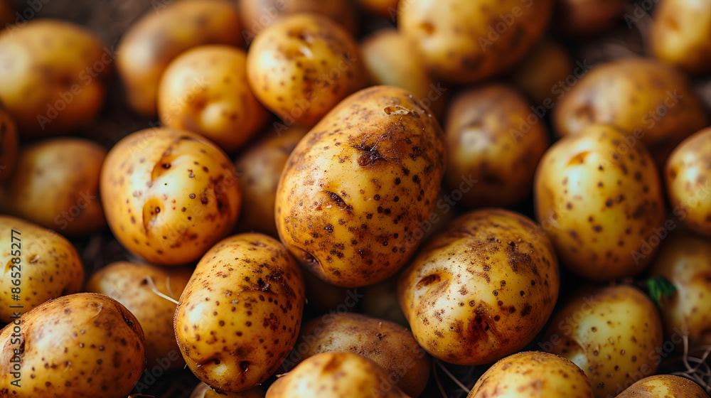 fresh potato Top down view background poster fresh potato Top down view background poster