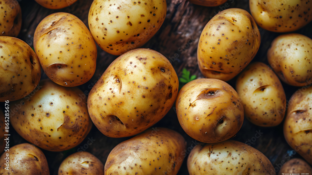 fresh potato Top down view background poster fresh potato Top down view background poster