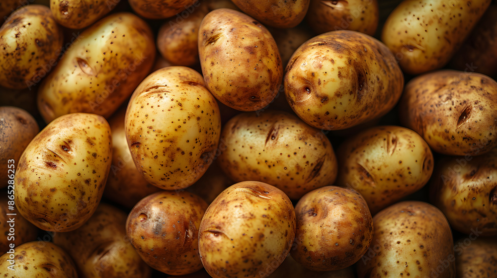 fresh potato Top down view background poster fresh potato Top down view background poster