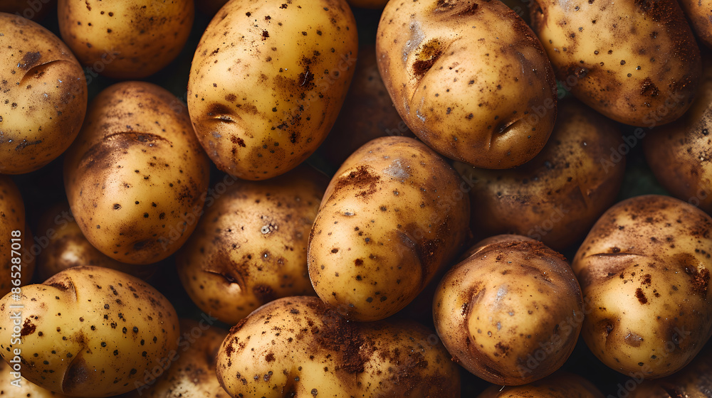 fresh potato Top down view background poster fresh potato Top down view background poster