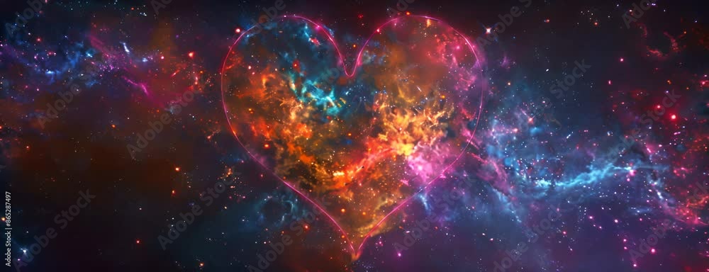 A celestial spectacle with love-themed galaxies arranged in a heart shape, bathed in technology-inspired hues. Сosmic fusion. For Valentine's Day and International Women's Day on March 8th. 4K Video A celestial spectacle with love-themed galaxies arranged in a heart shape, bathed in technology-inspired hues. Сosmic fusion. For Valentine's Day and International Women's Day on March 8th. 4K Video