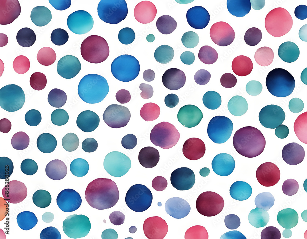 Fototapeta premium Watercolor Polka Dots