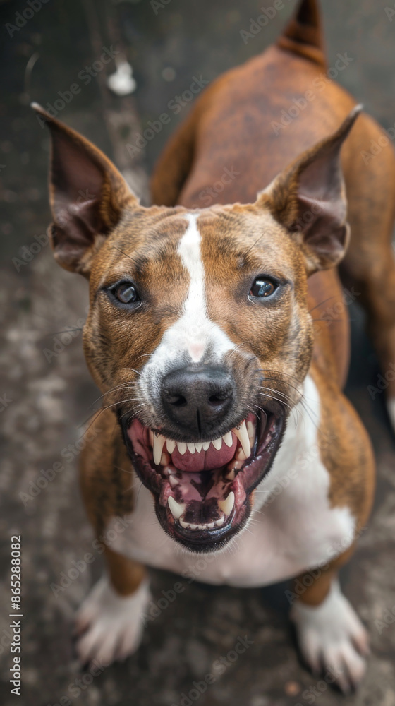 dog showing aggression, going to jump or bite dog showing aggression, going to jump or bite