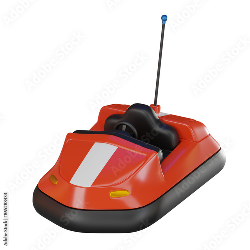 arnival Fun 3D Bumper Car Render for Festive Designs. 3D Render photo