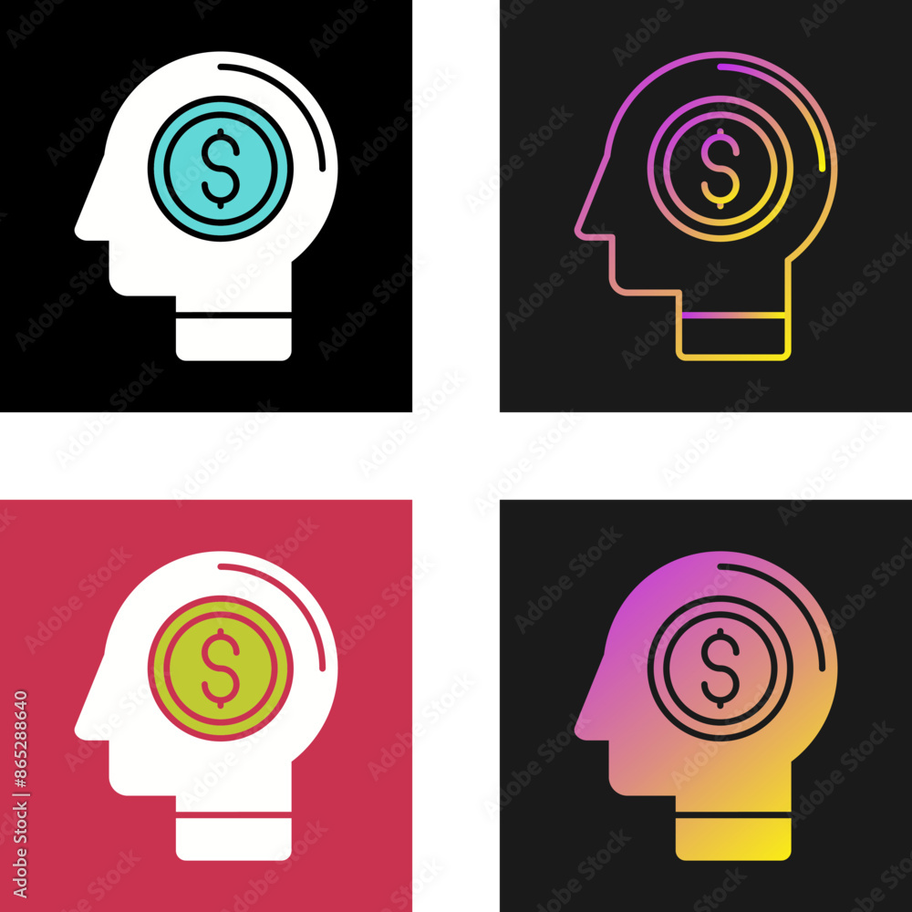 Money Thinking Vector Icon Money Thinking Vector Icon