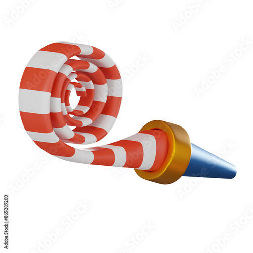 Party Essentials Rolled Paper Noisemaker for Celebrations. 3D Render