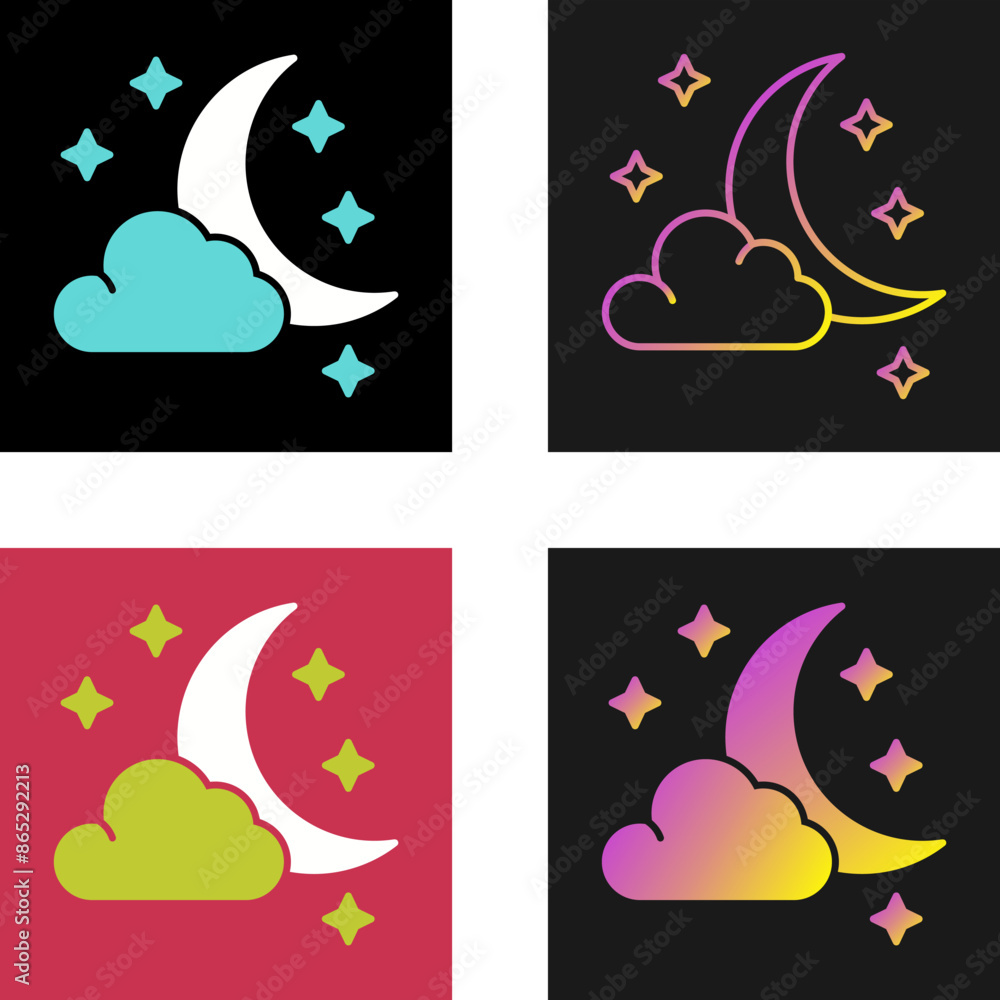 Starry Night Vector Icon Starry Night Vector Icon
