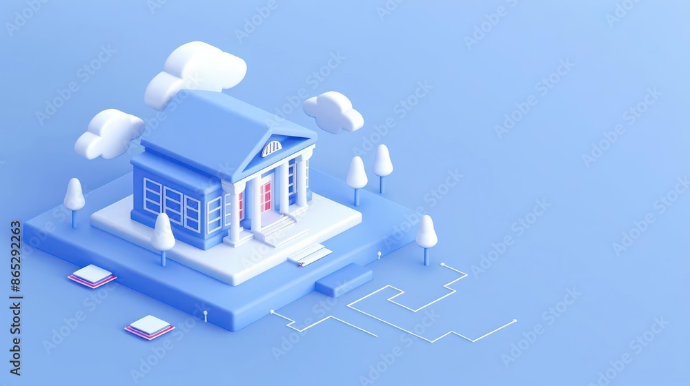 A conceptual depiction of an online education platform with AI tutors and personalized learning paths, perfect for a banner with ample copy space A conceptual depiction of an online education platform with AI tutors and personalized learning paths, perfect for a banner with ample copy space