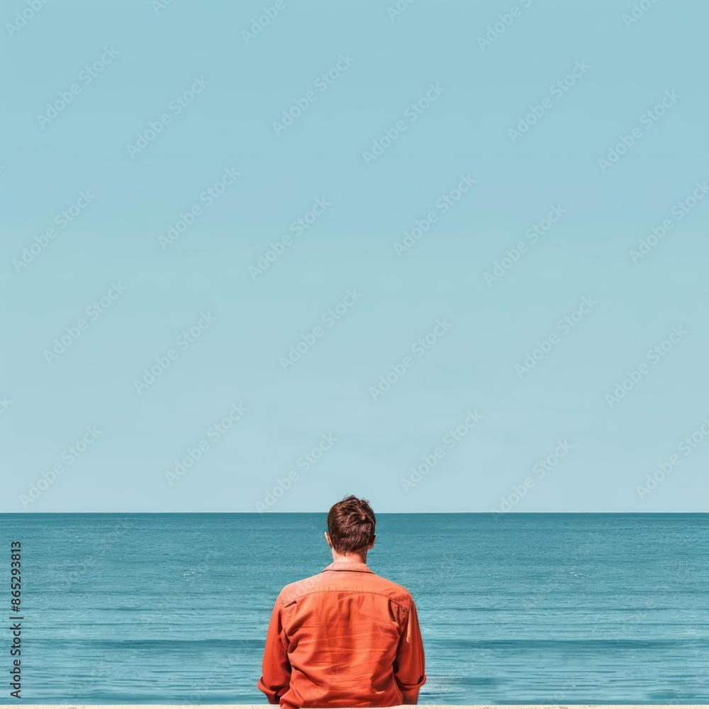 A conceptual image of a digital nomad working remotely from a virtual beach, perfect for a banner with ample copy space A conceptual image of a digital nomad working remotely from a virtual beach, perfect for a banner with ample copy space