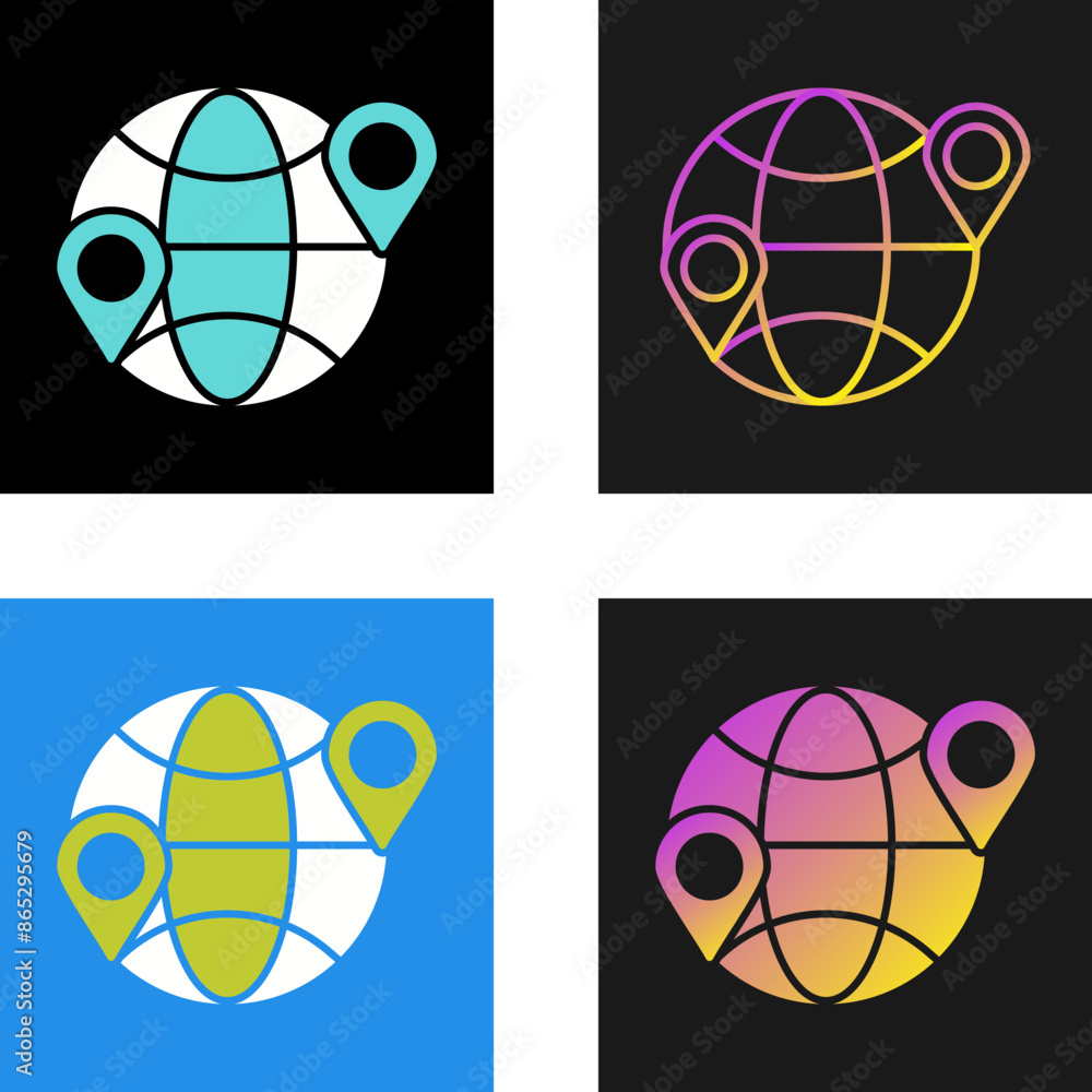 Fototapeta premium Globe Location Vector Icon