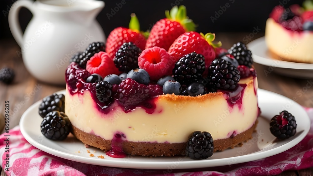 mixed berry topped baked cheesecake mixed berry topped baked cheesecake