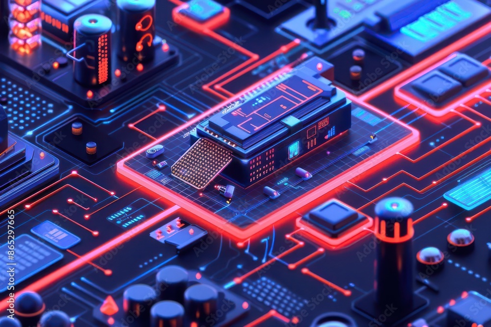 A digital illustration of a smart factory with holographic interfaces and data analytics, ideal for a cyber industry banner with space for copy A digital illustration of a smart factory with holographic interfaces and data analytics, ideal for a cyber industry banner with space for copy