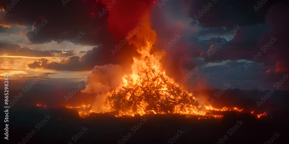 Bonfire with high flames 4K Video Bonfire with high flames 4K Video