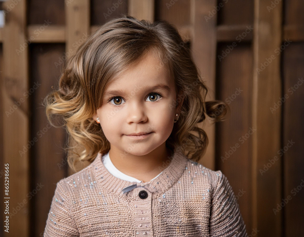Studio Portrait of Happy Toddler Girl