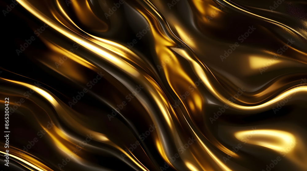 Fototapeta premium black background with golden wave