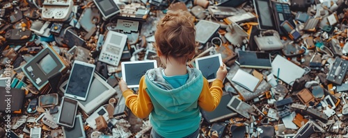 Child Holding Broken Tablet...
