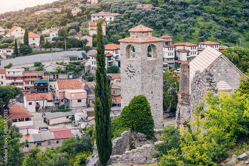 Medieval fortress in Bar, Montenegro, offering panoramic Adriatic views photo