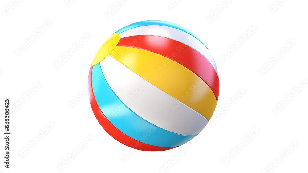 Beach ball cutout. Colorful beach ball in 3d on transparent background Beach ball cutout. Colorful beach ball in 3d on transparent background