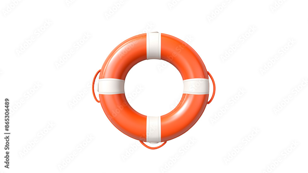 3D lifebuoy cutout. Isolated orange and white lifebuoy on transparent background 3D lifebuoy cutout. Isolated orange and white lifebuoy on transparent background