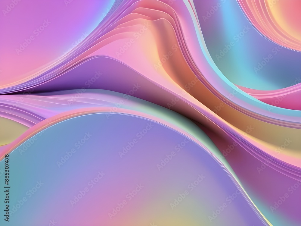 Naklejka premium abstract neon wave colorful holographic 3d background image