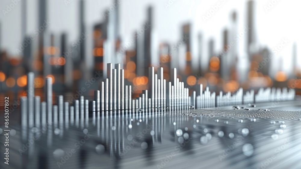 Visualization of a sudden increase in market performance, presented in a clean bar graph against a flawless white background. Generative AI. Visualization of a sudden increase in market performance, presented in a clean bar graph against a flawless white background. Generative AI.