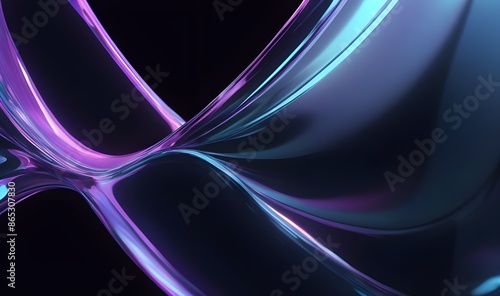 abstract neon wave colorful holographic 3d background image photo