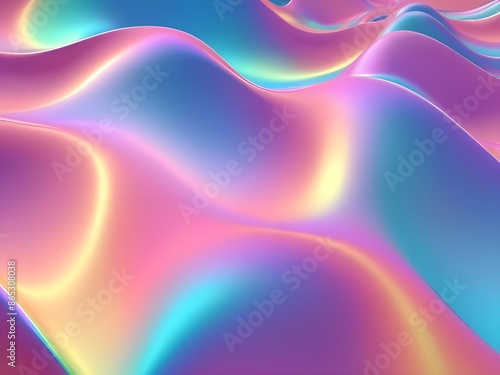 abstract neon wave colorful holographic 3d background image