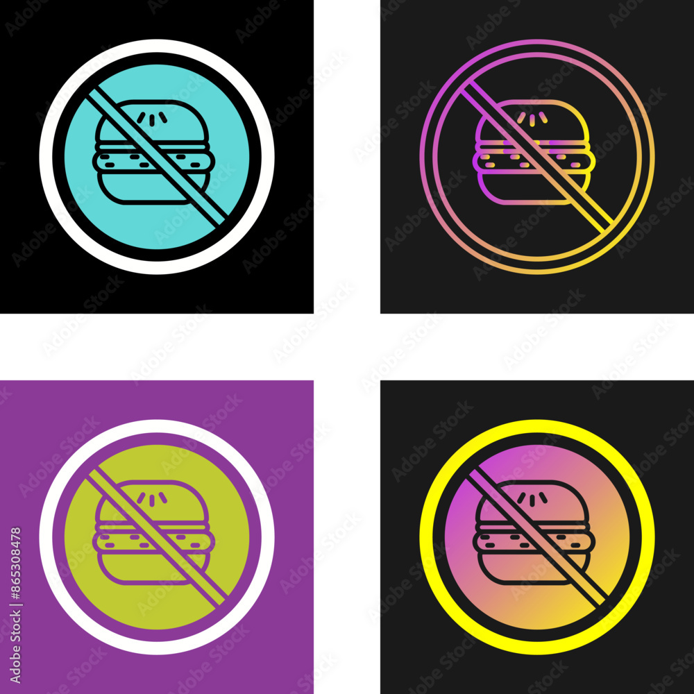 No Eating Vector Icon No Eating Vector Icon