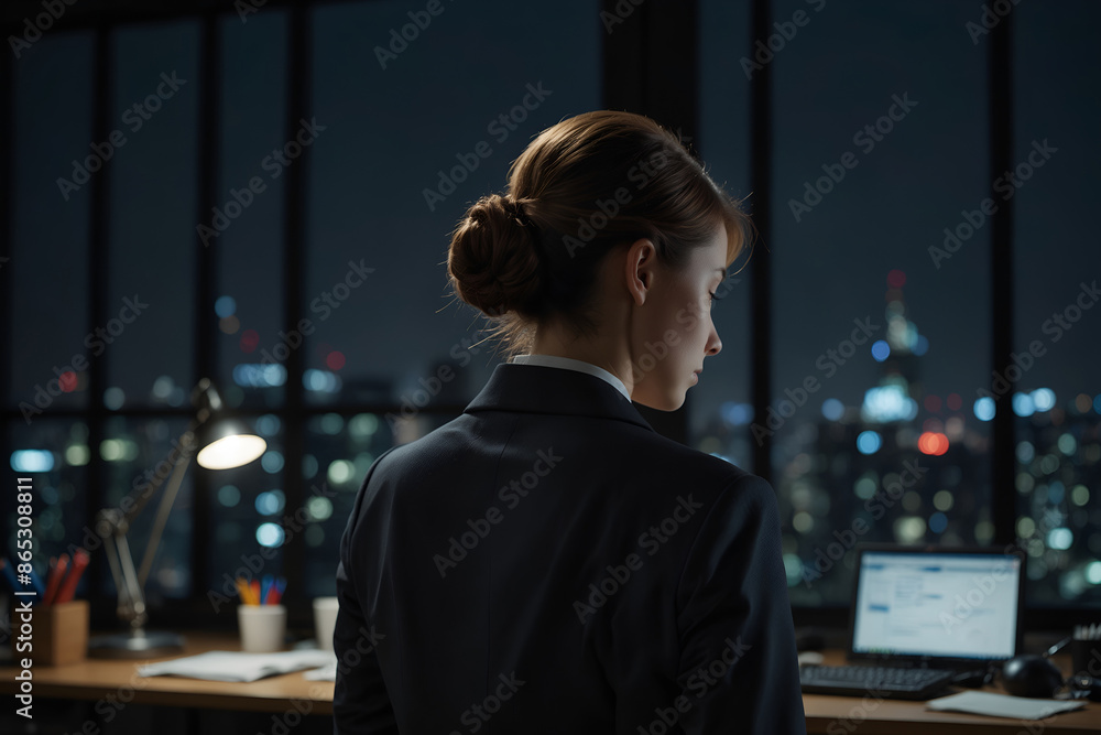 深夜残業するOL 深夜残業するOL