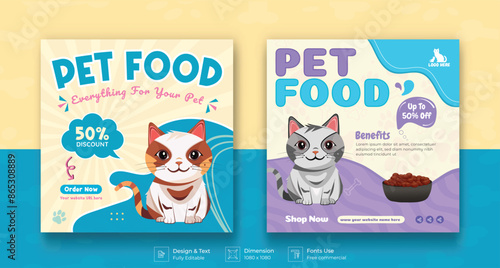 Pet shop, veterinary clinic, pet grooming, pet clinic social media post with cute pets and animal . happy pet, cats. Vector cartoon illustration for veterinary store