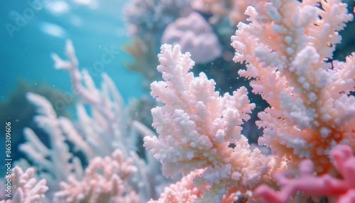 A vibrant coral reef with a variety of colorful corals. Colorful coral reef of the underwater world