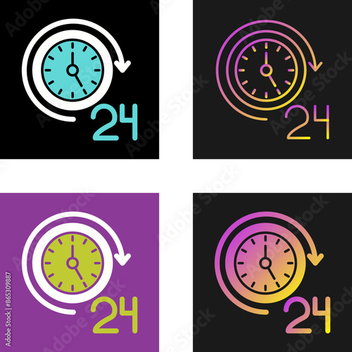 Free Download 24 Hours Vector Icon - GFXLoad