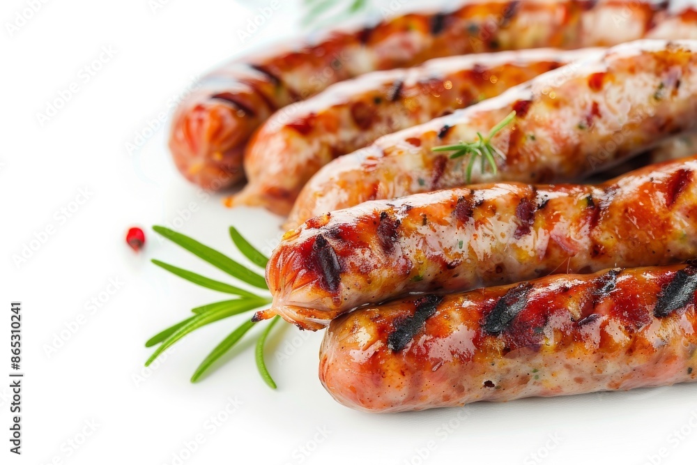 Grilled Sausages Isolated on a white Background Grilled Sausages Isolated on a white Background