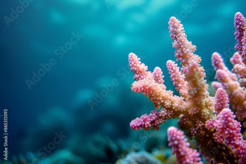 A vibrant coral reef with a variety of colorful corals. Colorful coral reef of the underwater world