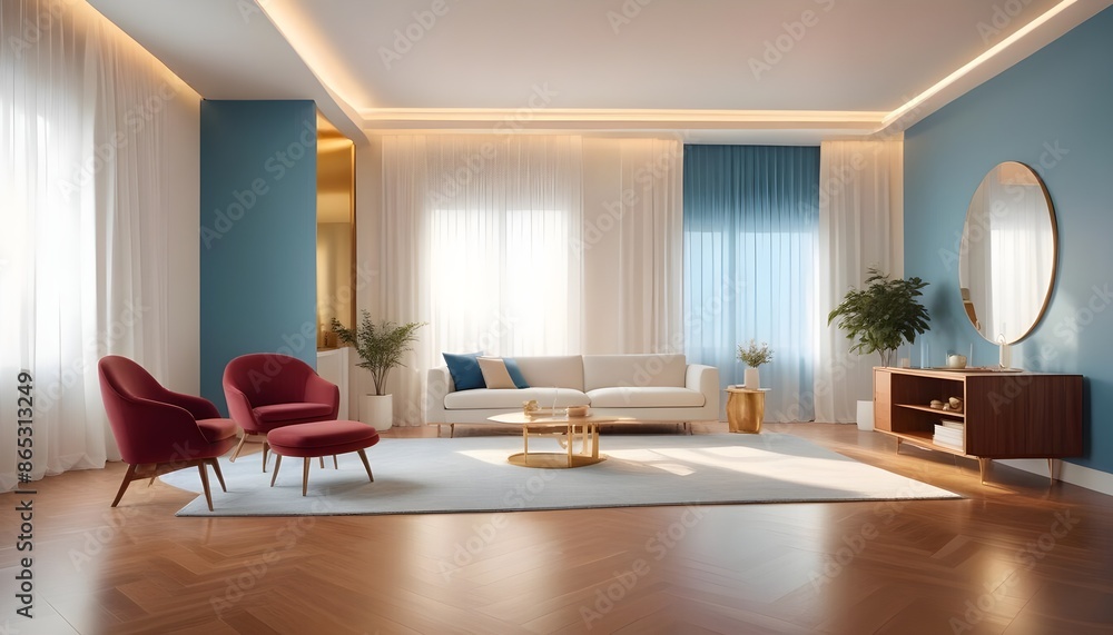 Photo interior modern design room 3d illustration Photo interior modern design room 3d illustration