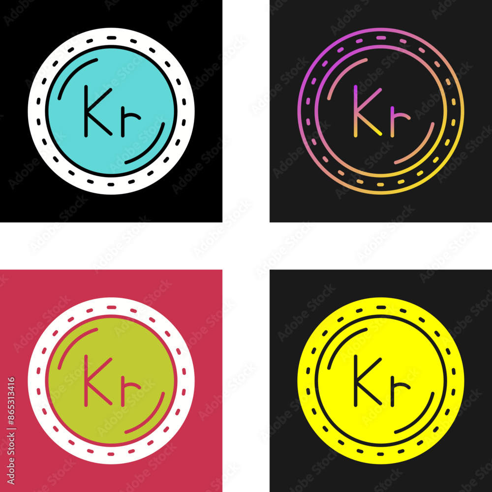 Krone Currency Vector Icon Krone Currency Vector Icon