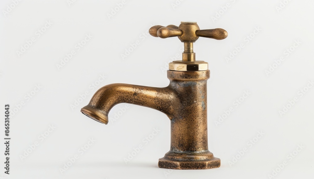 Old fashioned faucet on white background Old fashioned faucet on white background