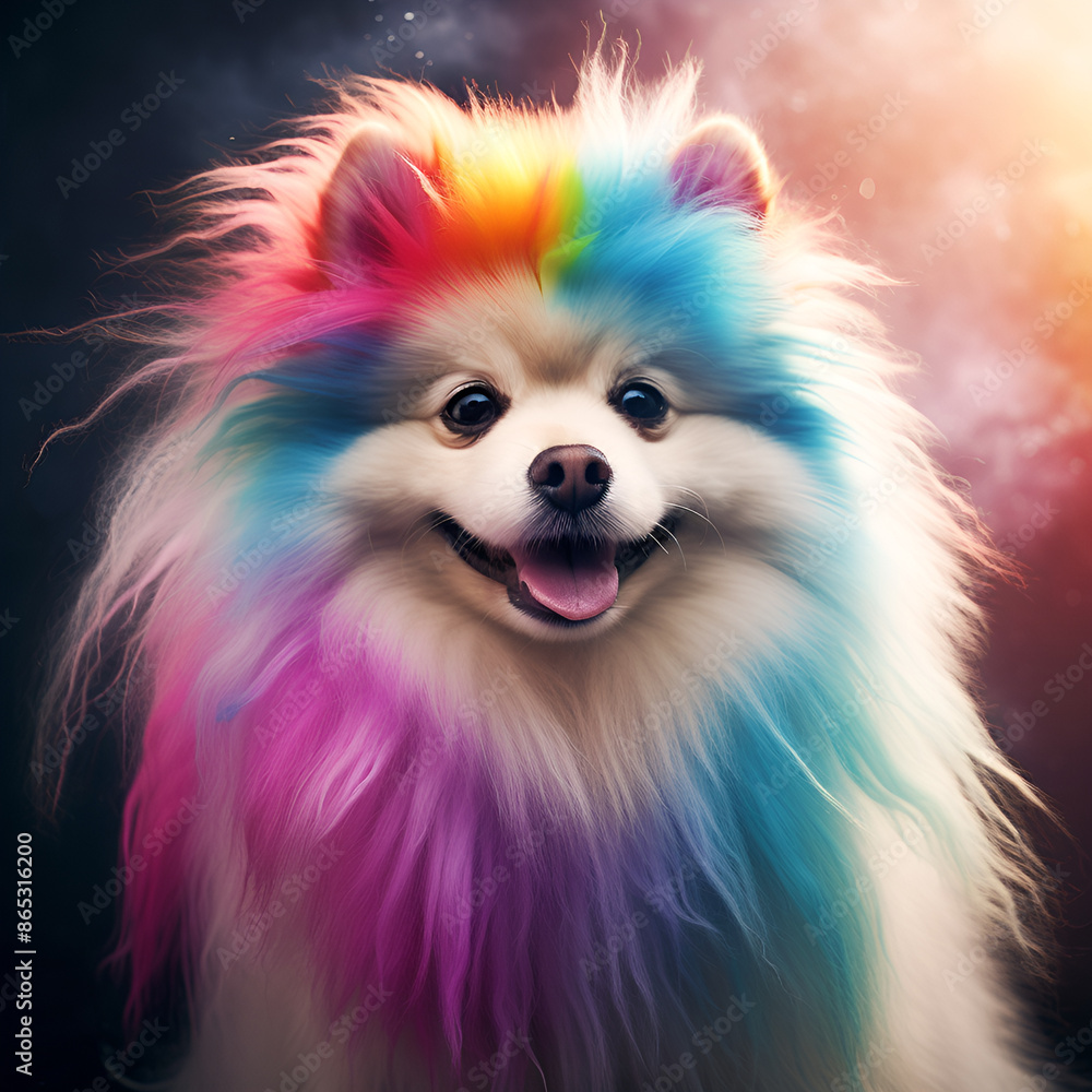 pomeranian puppy on blue background pomeranian puppy on blue background