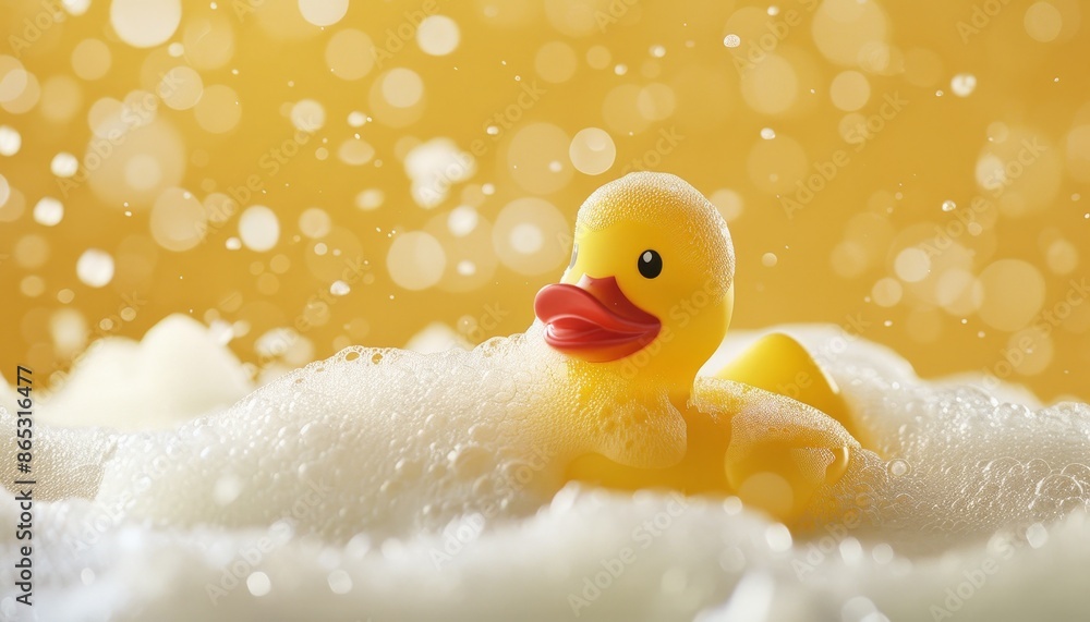 Rubber duck immersed in foam Rubber duck immersed in foam