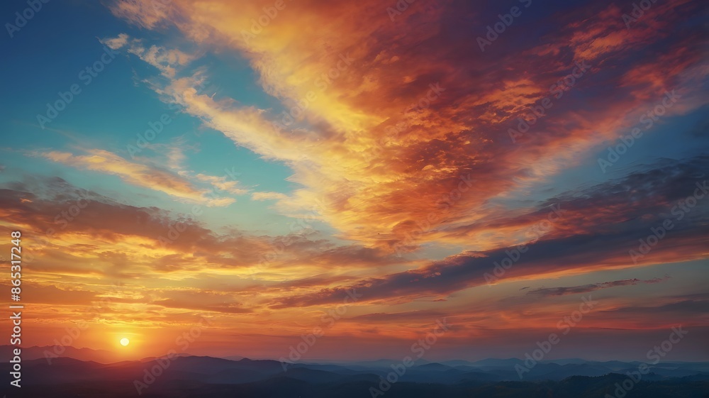 Fototapeta premium sunset in the clouds, ai generated