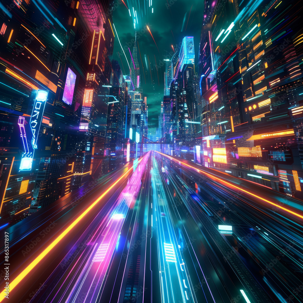 Imagine a dynamic scene at night with neon red and blue speed lines streaking across the background. These lines represent the speed and acceleration of movement, creating a sense of motion and energy Imagine a dynamic scene at night with neon red and blue speed lines streaking across the background. These lines represent the speed and acceleration of movement, creating a sense of motion and energy