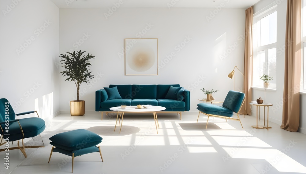 Photo interior modern design room 3d illustration Photo interior modern design room 3d illustration