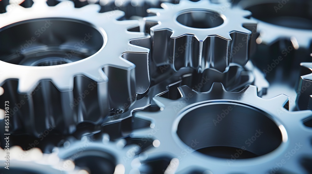 Complex Interconnected Gear System Symbolizing Teamwork and Business Complex Interconnected Gear System Symbolizing Teamwork and Business