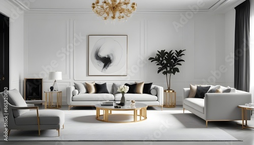 Photo interior modern design room 3d illustration