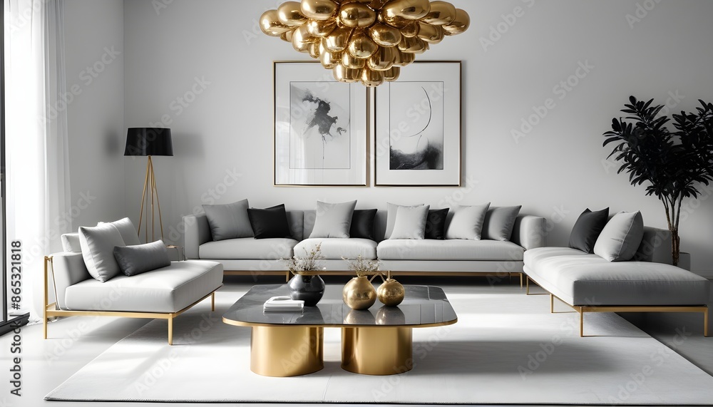 Photo interior modern design room 3d illustration Photo interior modern design room 3d illustration