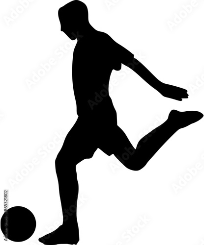 Illustration of Soccer Player Silhouette. Football player
